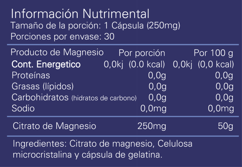 CITRATO DE MAGNESIO 30 CÁPSULAS - Image 2